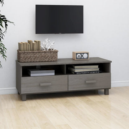 Tv-Meubel Hamar 06X40X40 Cm Massief Grenenhout Lichtgrijs