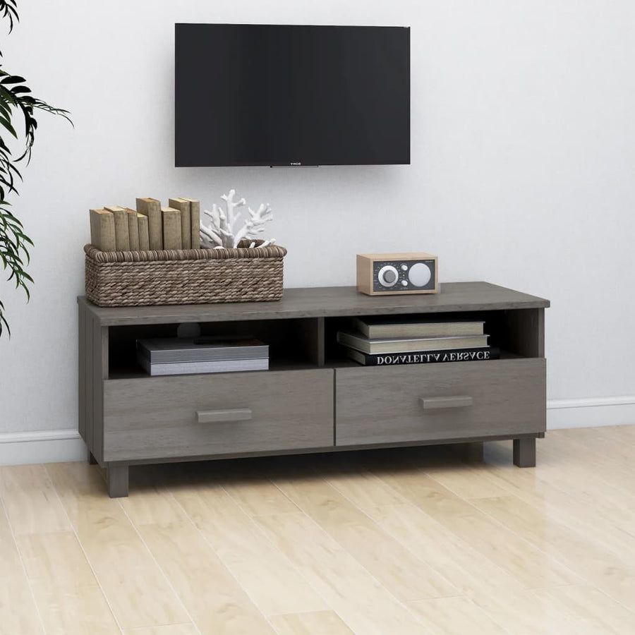Tv-Meubel Hamar 06X40X40 Cm Massief Grenenhout Lichtgrijs