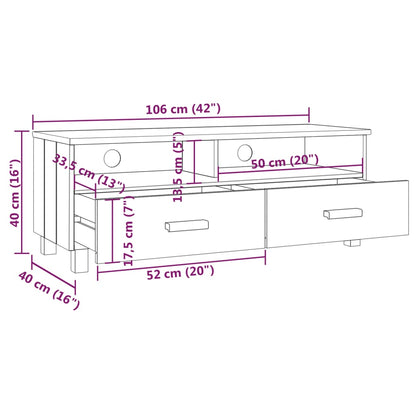 Tv-Meubel Hamar 06X40X40 Cm Massief Grenenhout Lichtgrijs