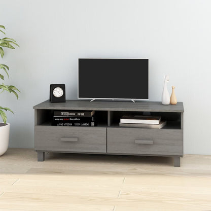 Tv-Meubel Hamar 06X40X40 Cm Massief Grenenhout Lichtgrijs