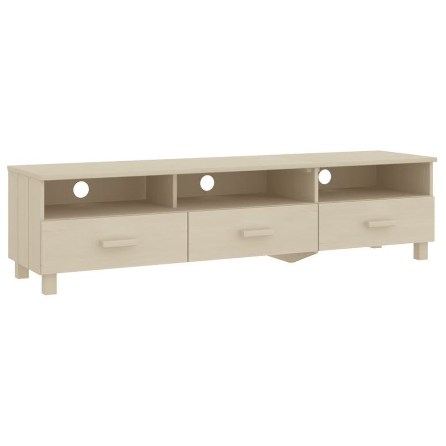 Tv-Meubel Hamar 58X40X40 Cm Massief Grenenhout Honingbruin