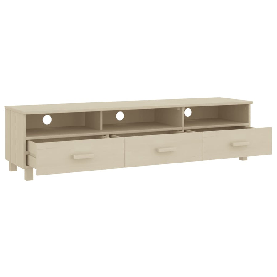 Tv-Meubel Hamar 58X40X40 Cm Massief Grenenhout Honingbruin