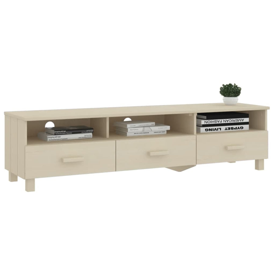 Tv-Meubel Hamar 58X40X40 Cm Massief Grenenhout Honingbruin