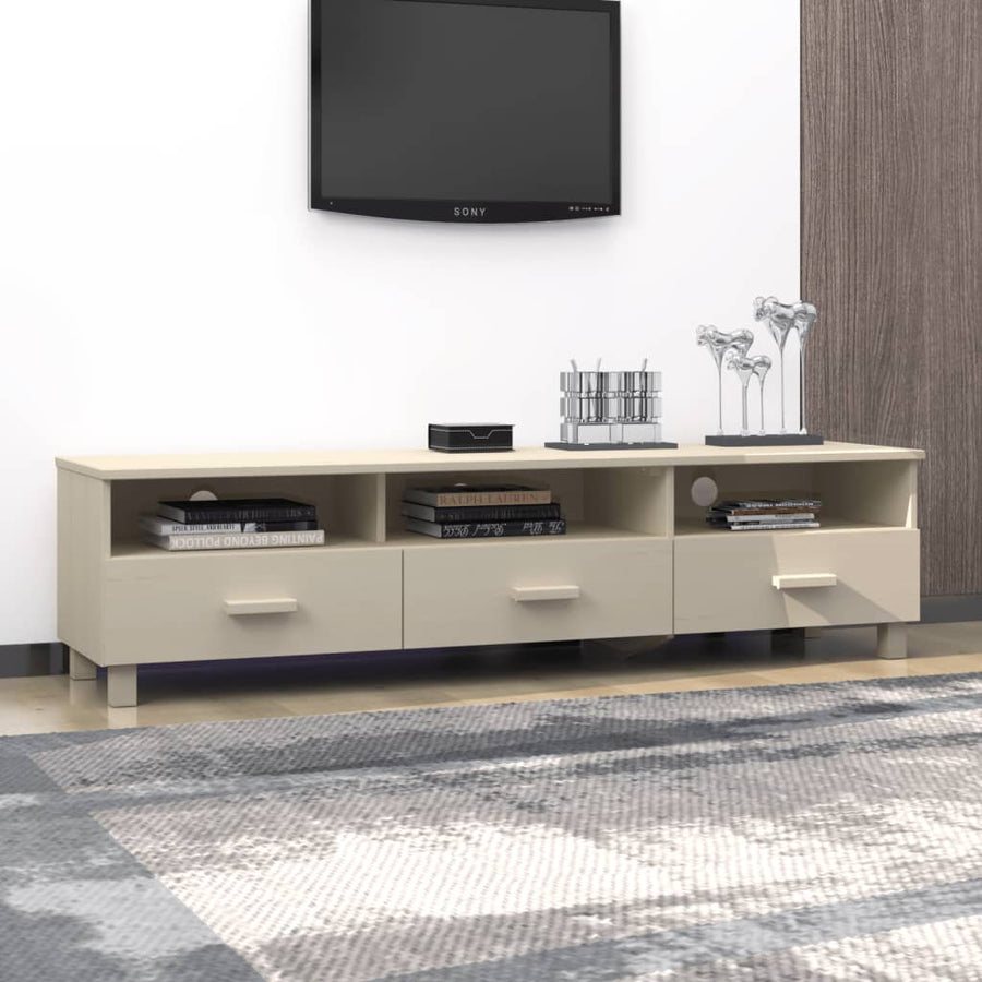 Tv-Meubel Hamar 58X40X40 Cm Massief Grenenhout Honingbruin