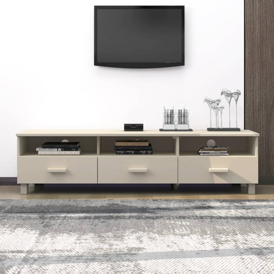 Tv-Meubel Hamar 58X40X40 Cm Massief Grenenhout Honingbruin