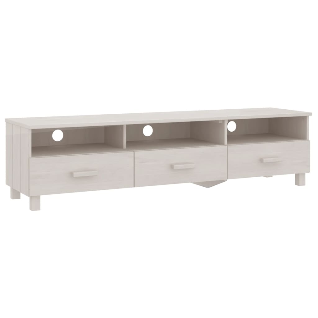 Tv-Meubel Hamar 58X40X40 Cm Massief Grenenhout Wit