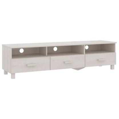 Tv-Meubel Hamar 58X40X40 Cm Massief Grenenhout Wit