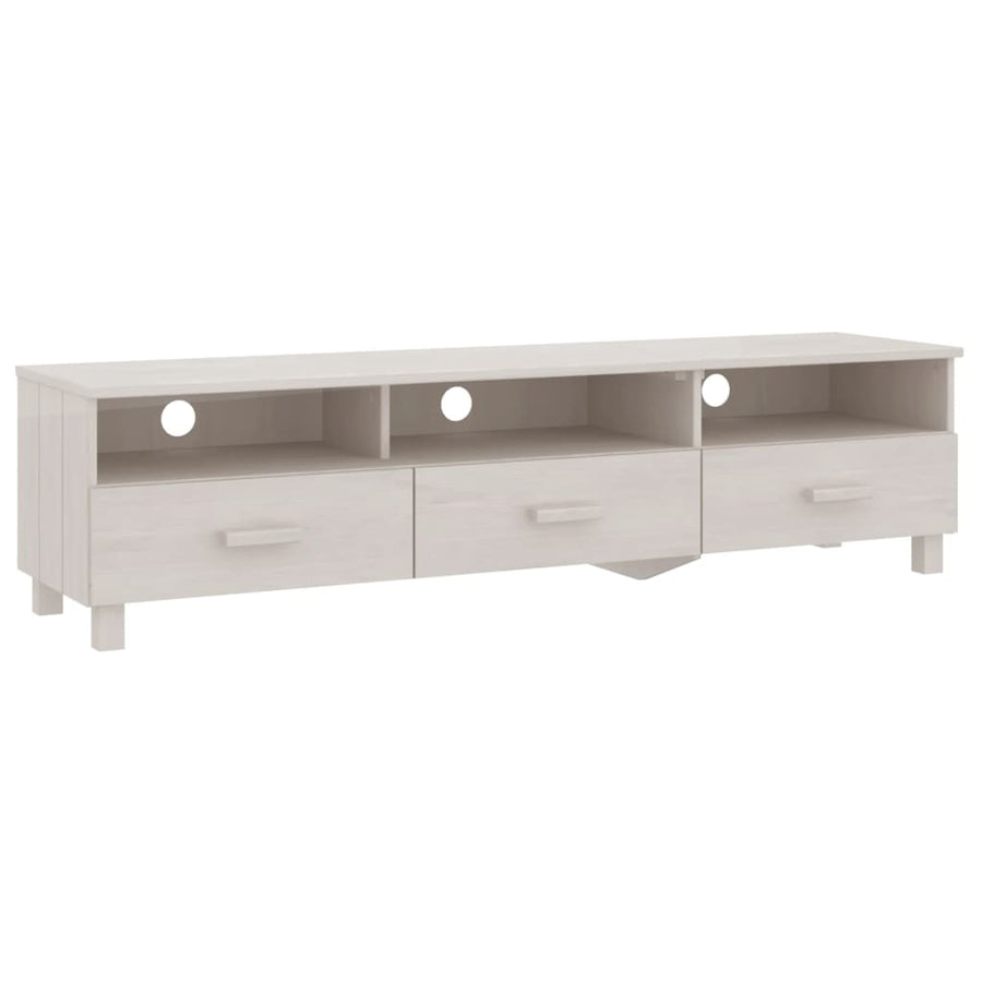 Tv-Meubel Hamar 58X40X40 Cm Massief Grenenhout Wit