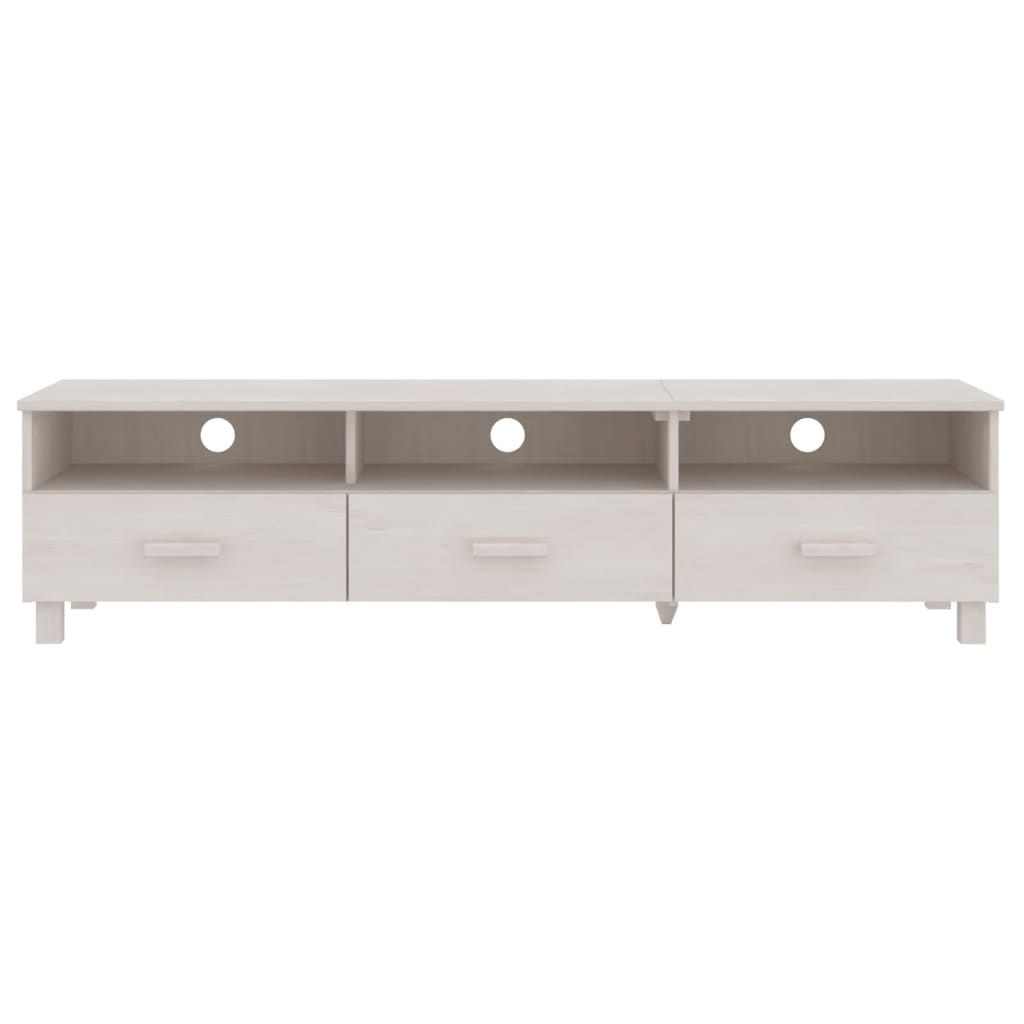 Tv-Meubel Hamar 58X40X40 Cm Massief Grenenhout Wit