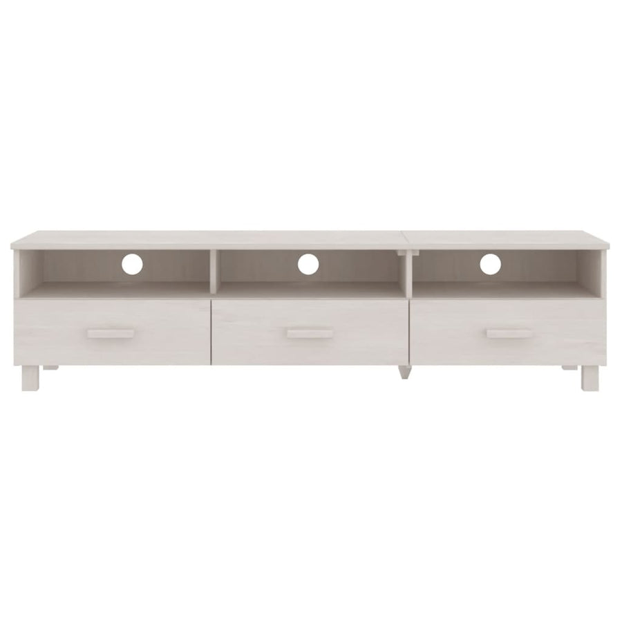 Tv-Meubel Hamar 58X40X40 Cm Massief Grenenhout Wit
