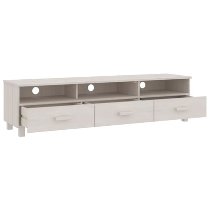 Tv-Meubel Hamar 58X40X40 Cm Massief Grenenhout Wit