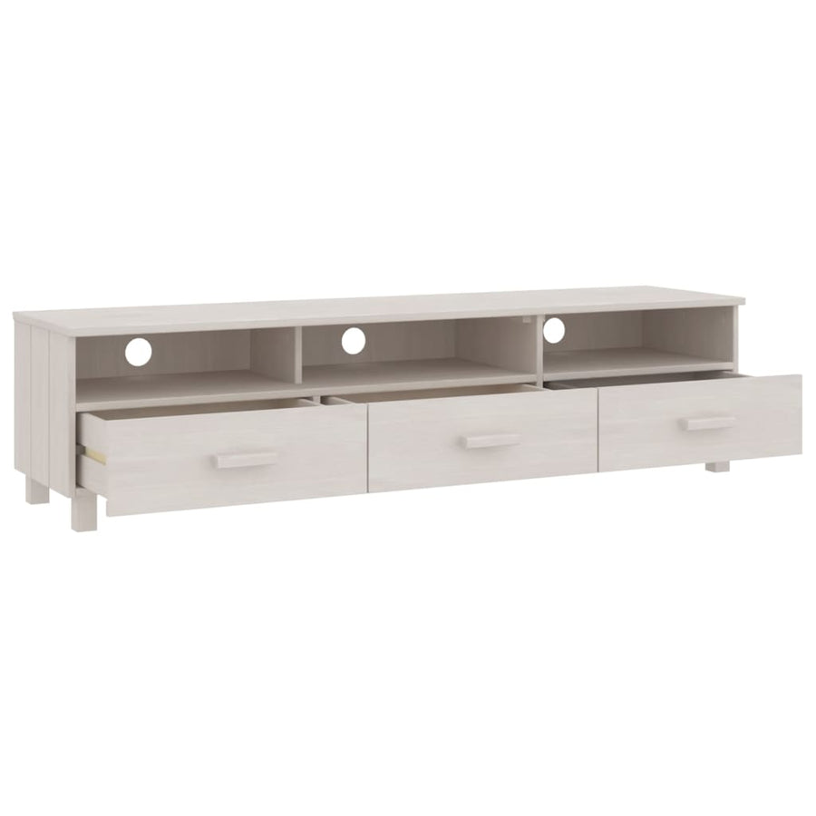 Tv-Meubel Hamar 58X40X40 Cm Massief Grenenhout Wit