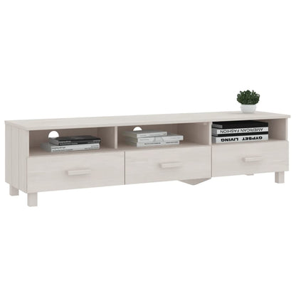 Tv-Meubel Hamar 58X40X40 Cm Massief Grenenhout Wit