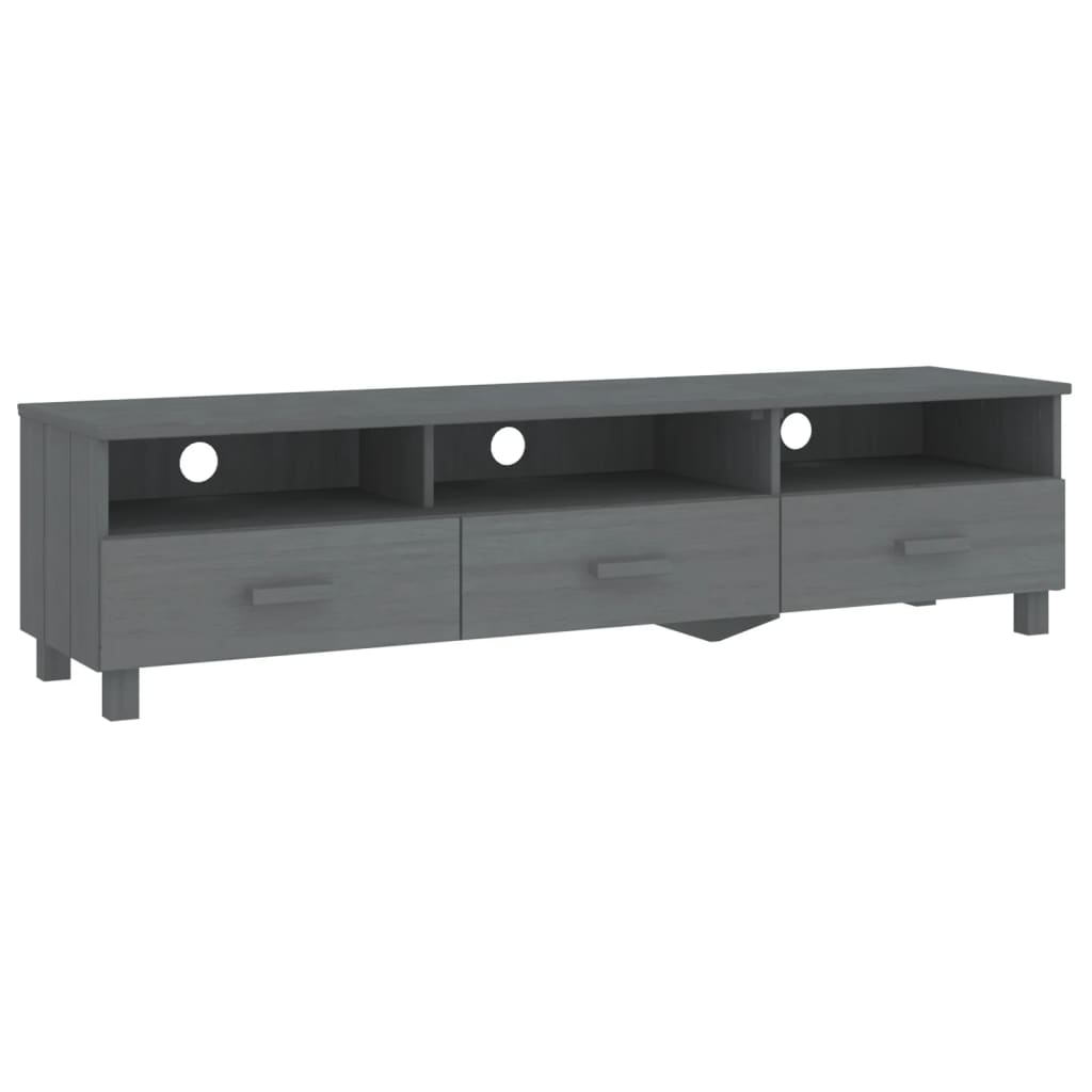 Tv-Meubel Hamar 58X40X40 Cm Massief Grenenhout Donkergrijs