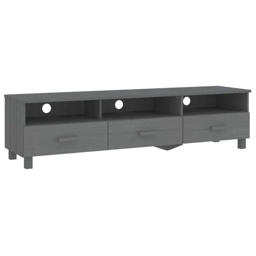 Tv-Meubel Hamar 58X40X40 Cm Massief Grenenhout Donkergrijs