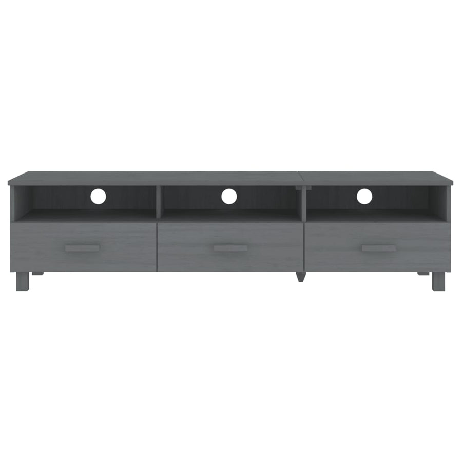 Tv-Meubel Hamar 58X40X40 Cm Massief Grenenhout Donkergrijs
