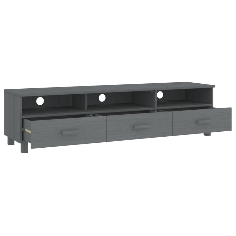 Tv-Meubel Hamar 58X40X40 Cm Massief Grenenhout Donkergrijs