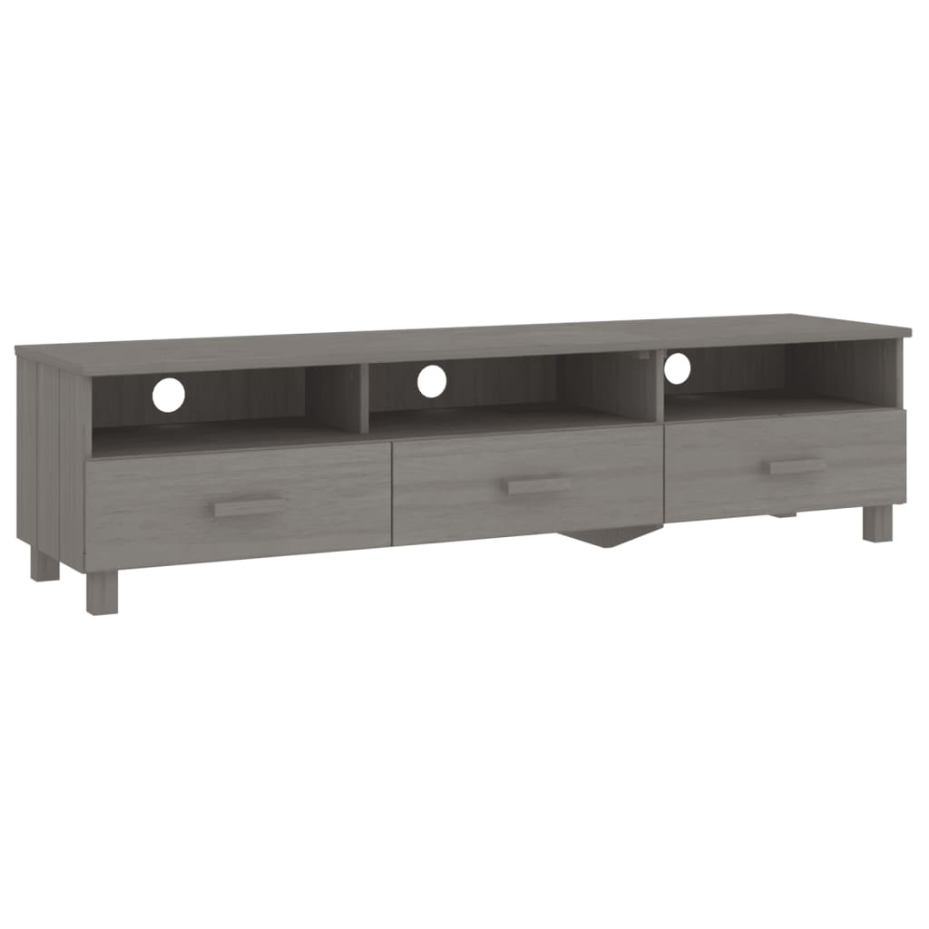 Tv-Meubel Hamar 58X40X40 Cm Massief Grenenhout Lichtgrijs