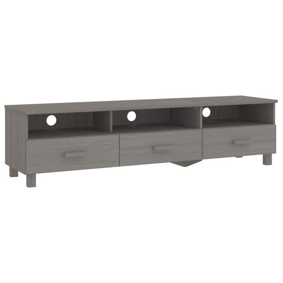 Tv-Meubel Hamar 58X40X40 Cm Massief Grenenhout Lichtgrijs