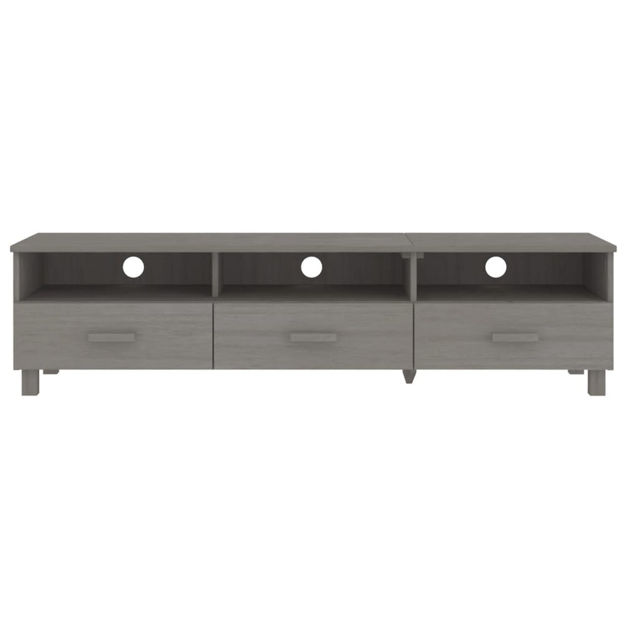Tv-Meubel Hamar 58X40X40 Cm Massief Grenenhout Lichtgrijs