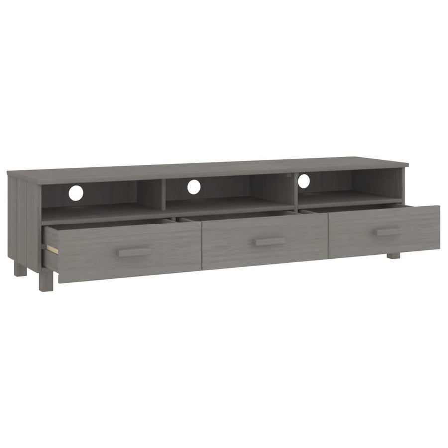Tv-Meubel Hamar 58X40X40 Cm Massief Grenenhout Lichtgrijs