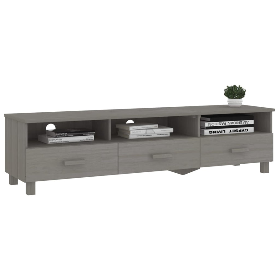 Tv-Meubel Hamar 58X40X40 Cm Massief Grenenhout Lichtgrijs
