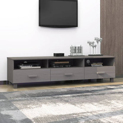Tv-Meubel Hamar 58X40X40 Cm Massief Grenenhout Lichtgrijs