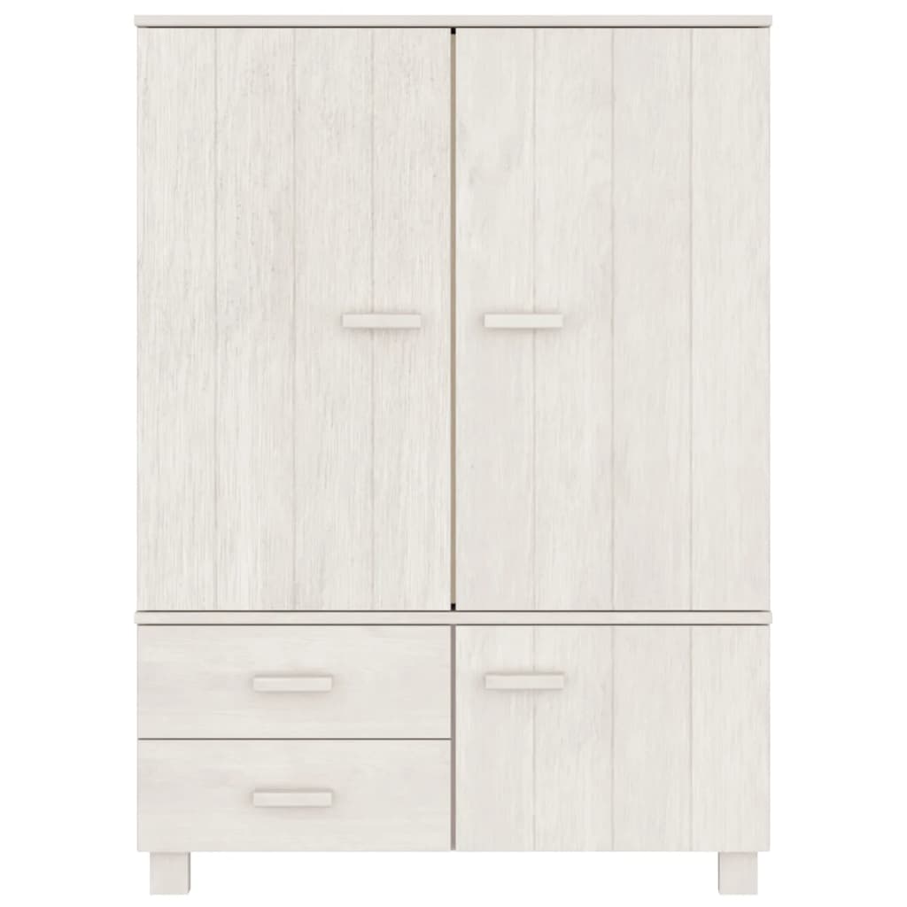 Kledingkast HAMAR 99x45x137 cm massief grenenhout wit
