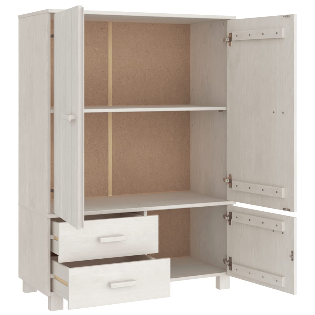 Kledingkast HAMAR 99x45x137 cm massief grenenhout wit
