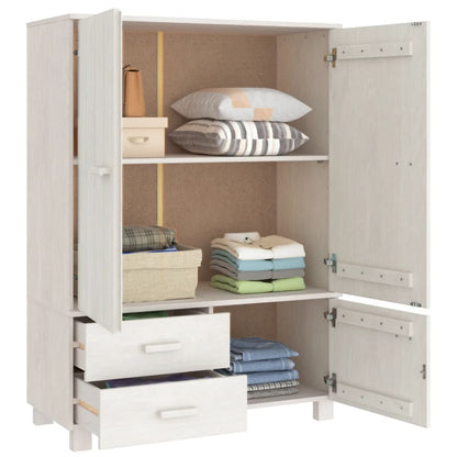 Kledingkast HAMAR 99x45x137 cm massief grenenhout wit