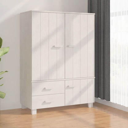 Kledingkast HAMAR 99x45x137 cm massief grenenhout wit