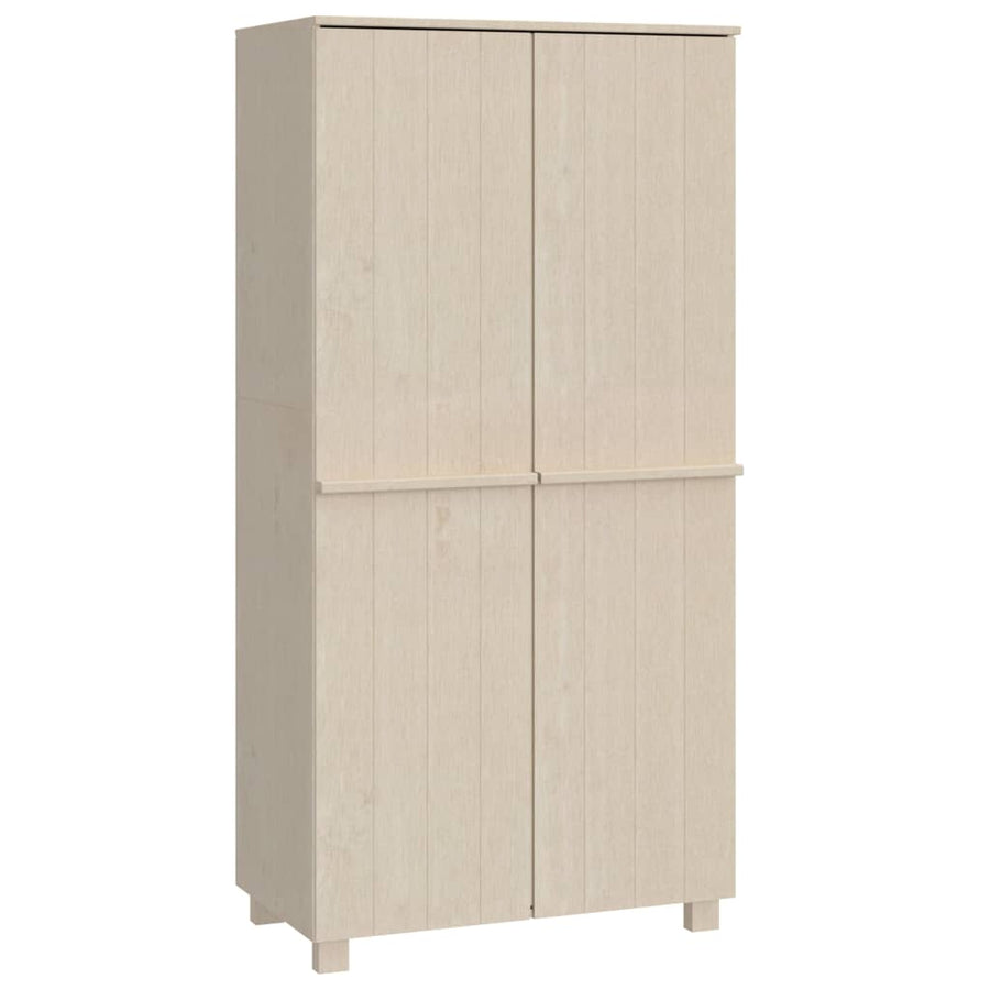 Kledingkast Hamar 89X50X180 Cm Massief Grenenhout Honing Bruin