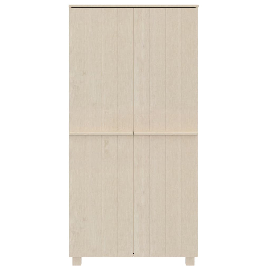 Kledingkast Hamar 89X50X180 Cm Massief Grenenhout Honing Bruin
