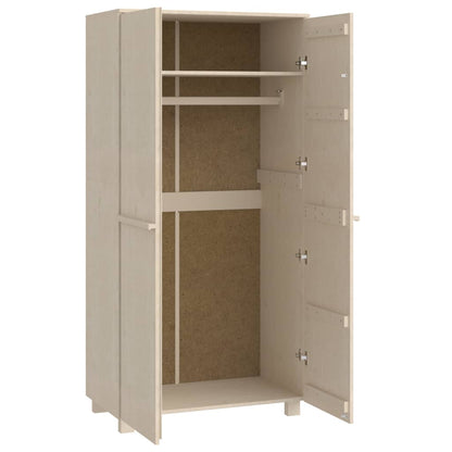 Kledingkast Hamar 89X50X180 Cm Massief Grenenhout Honing Bruin