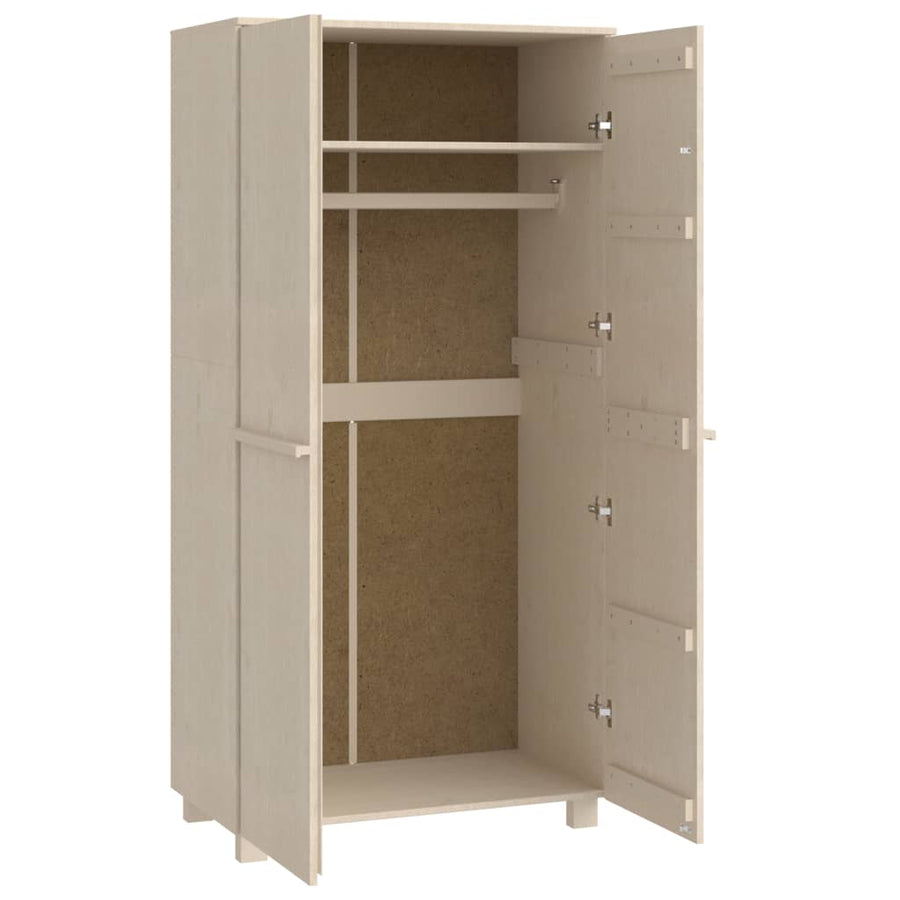 Kledingkast Hamar 89X50X180 Cm Massief Grenenhout Honing Bruin