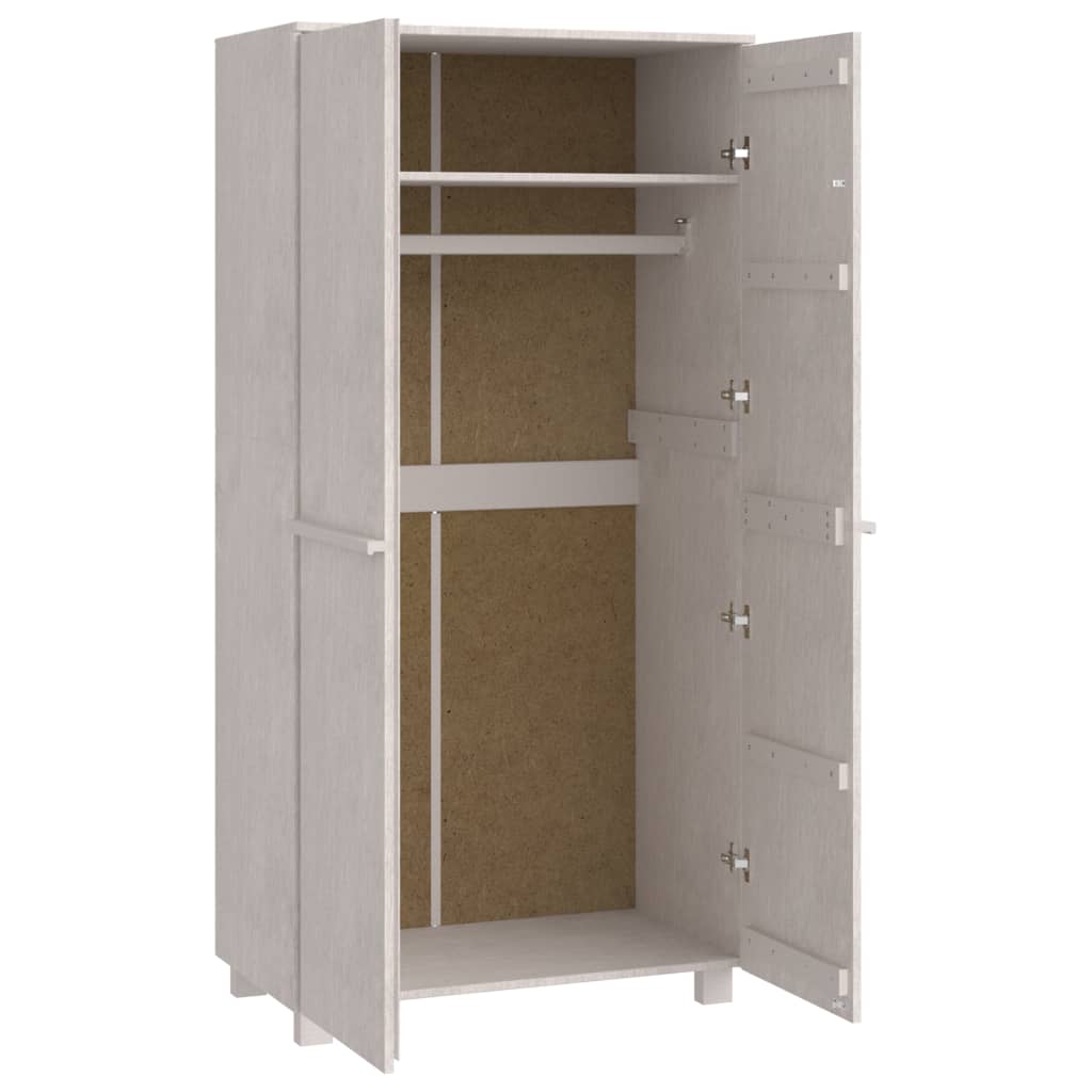 Kledingkast Hamar 89X50X180 Cm Massief Grenenhout Wit