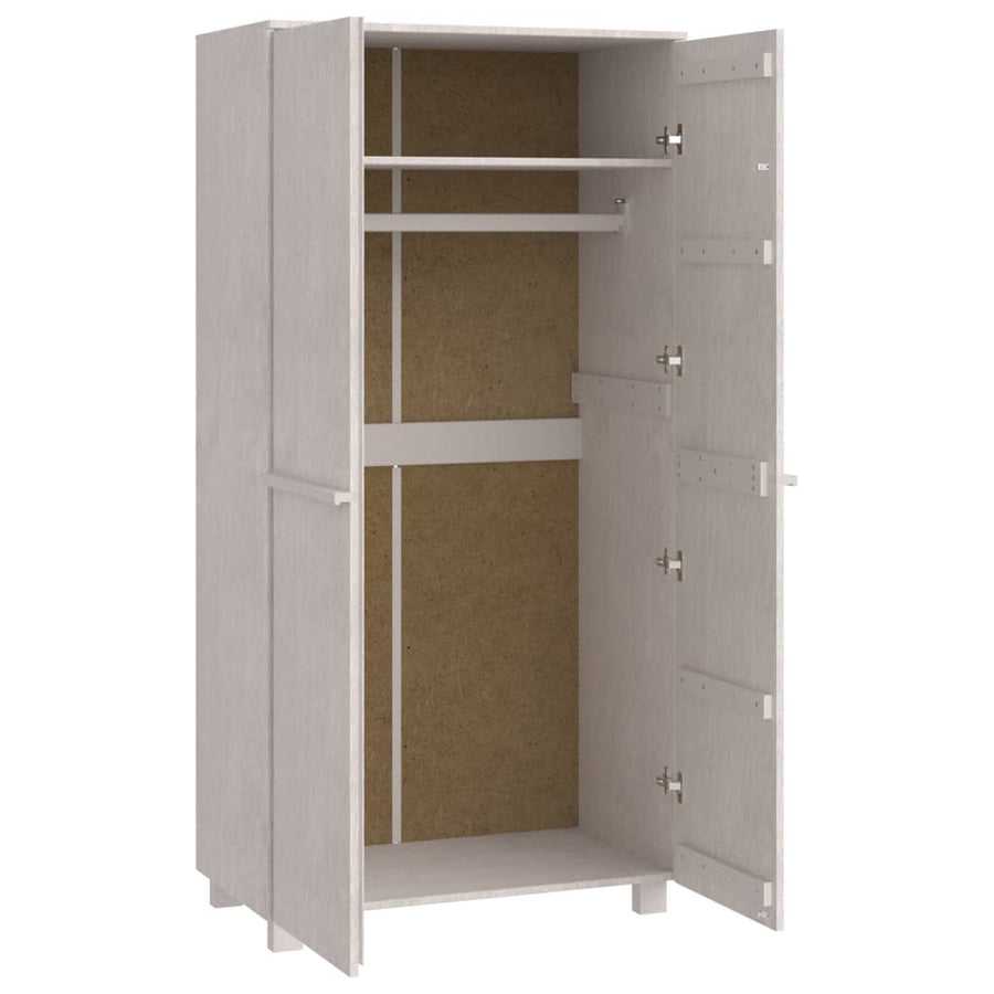 Kledingkast Hamar 89X50X180 Cm Massief Grenenhout Wit