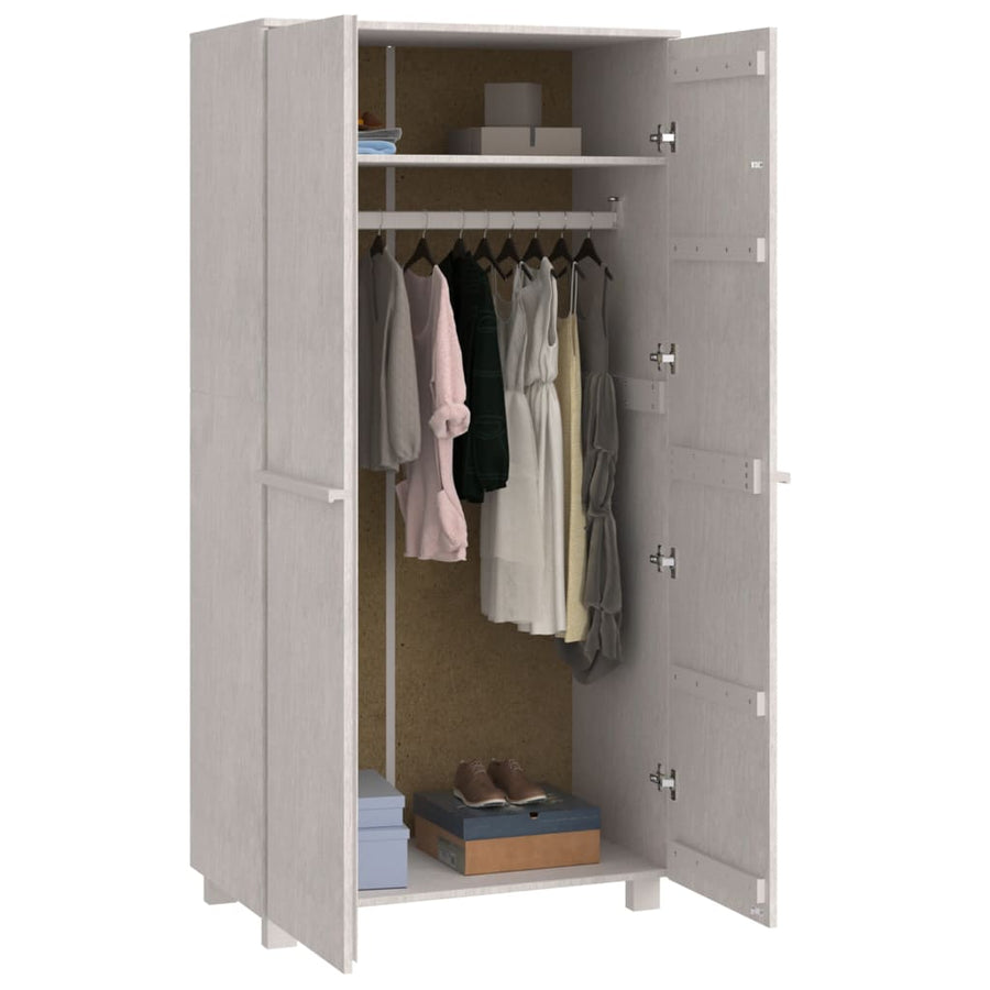 Kledingkast Hamar 89X50X180 Cm Massief Grenenhout Wit