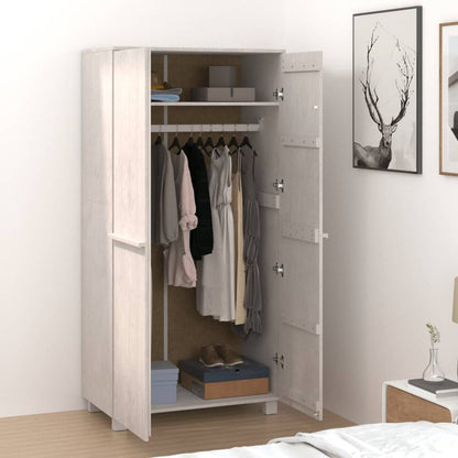 Kledingkast Hamar 89X50X180 Cm Massief Grenenhout Wit