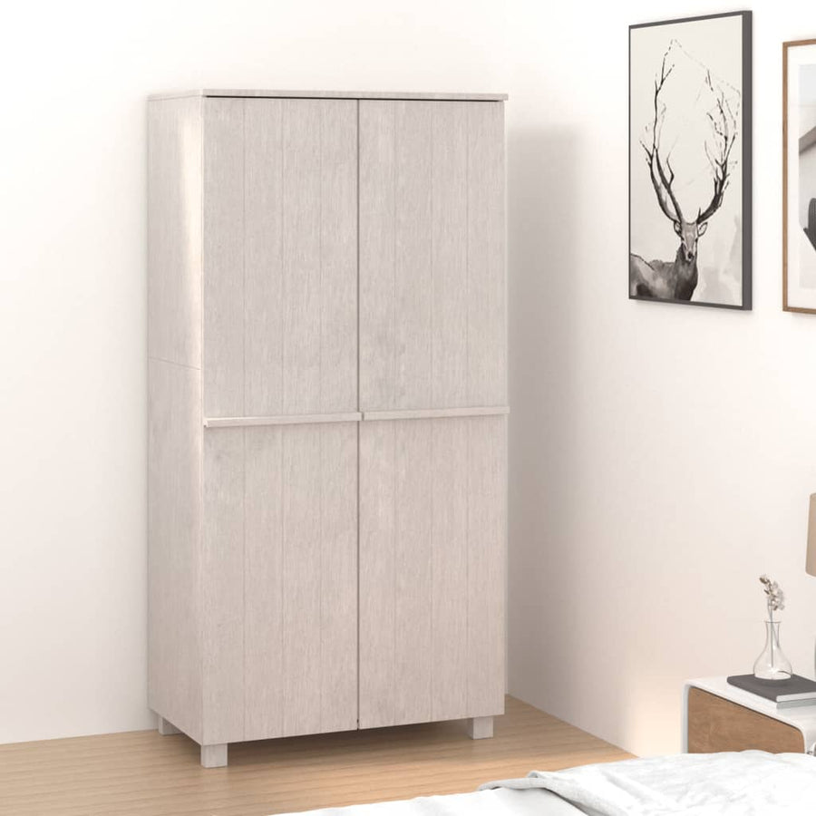 Kledingkast Hamar 89X50X180 Cm Massief Grenenhout Wit
