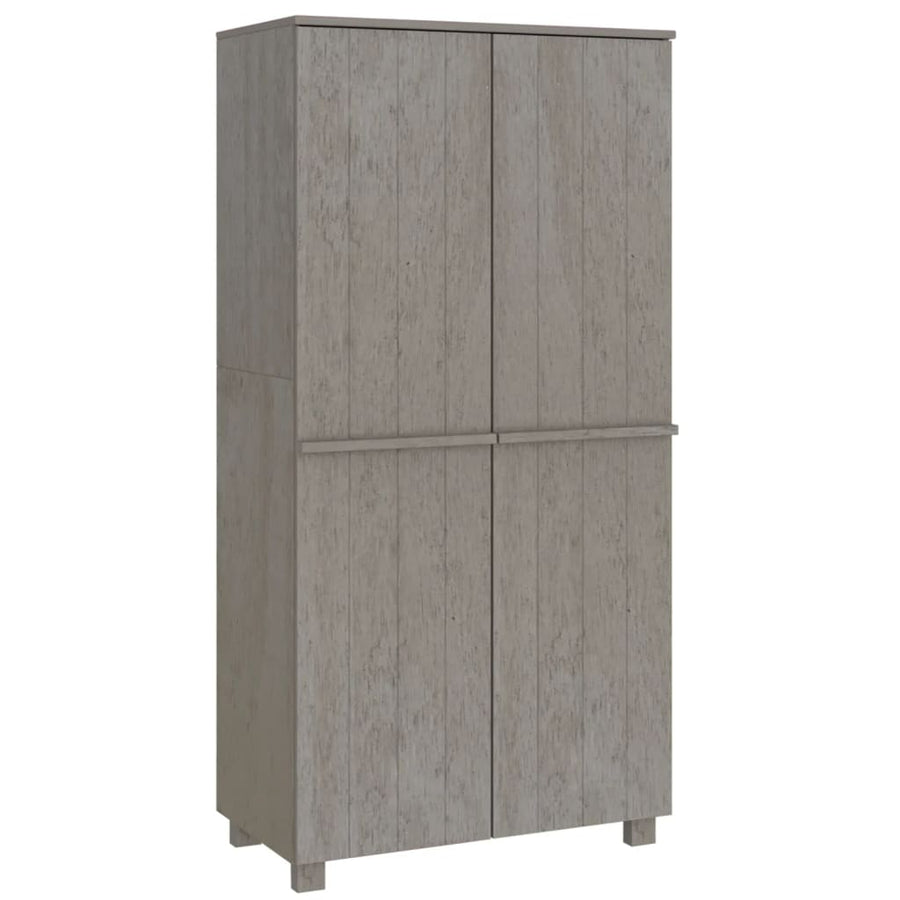 Kledingkast HAMAR 89x50x180 cm massief grenenhout lichtgrijs