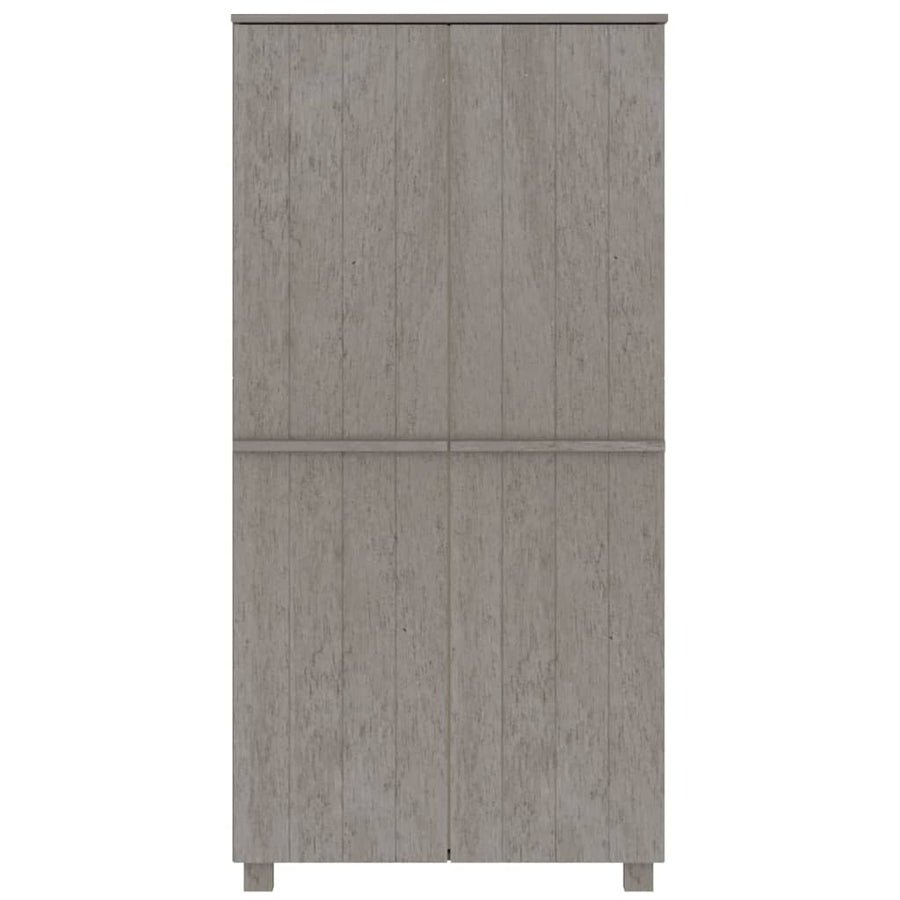 Kledingkast HAMAR 89x50x180 cm massief grenenhout lichtgrijs