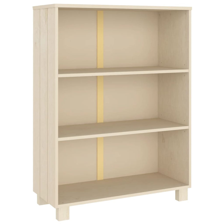 Boekenkast Hamar 85X35X2 Cm Massief Grenenhout Honingbruin