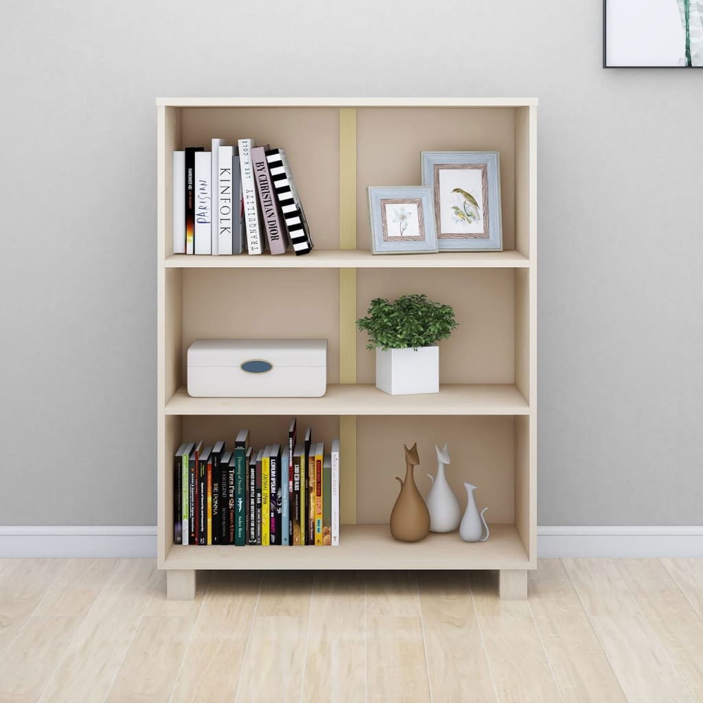 Boekenkast Hamar 85X35X2 Cm Massief Grenenhout Honingbruin
