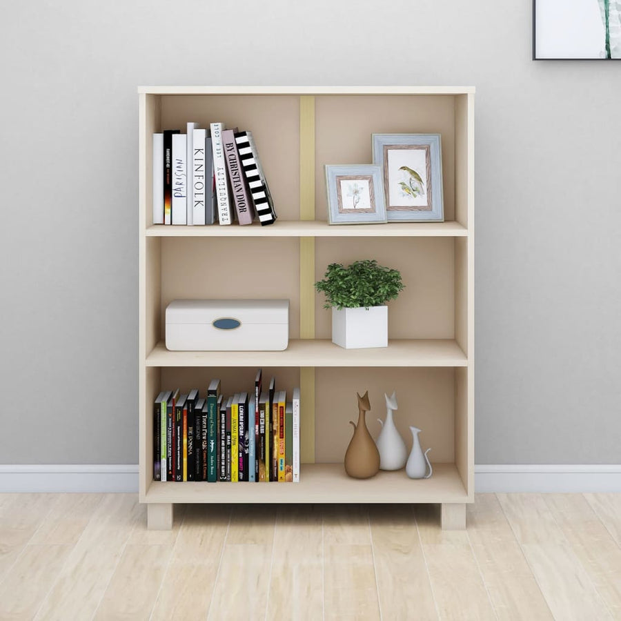 Boekenkast Hamar 85X35X2 Cm Massief Grenenhout Honingbruin