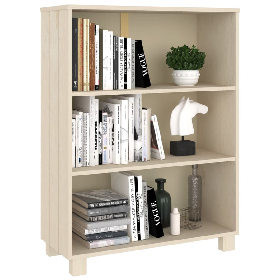Boekenkast Hamar 85X35X2 Cm Massief Grenenhout Honingbruin
