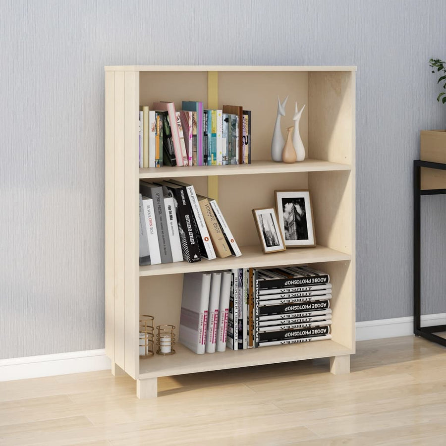 Boekenkast Hamar 85X35X2 Cm Massief Grenenhout Honingbruin
