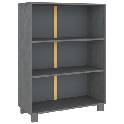 Boekenkast Hamar 85X35X2 Cm Massief Grenenhout Donkergrijs