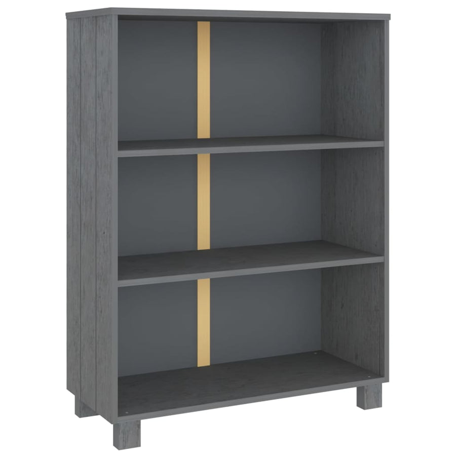 Boekenkast Hamar 85X35X2 Cm Massief Grenenhout Donkergrijs