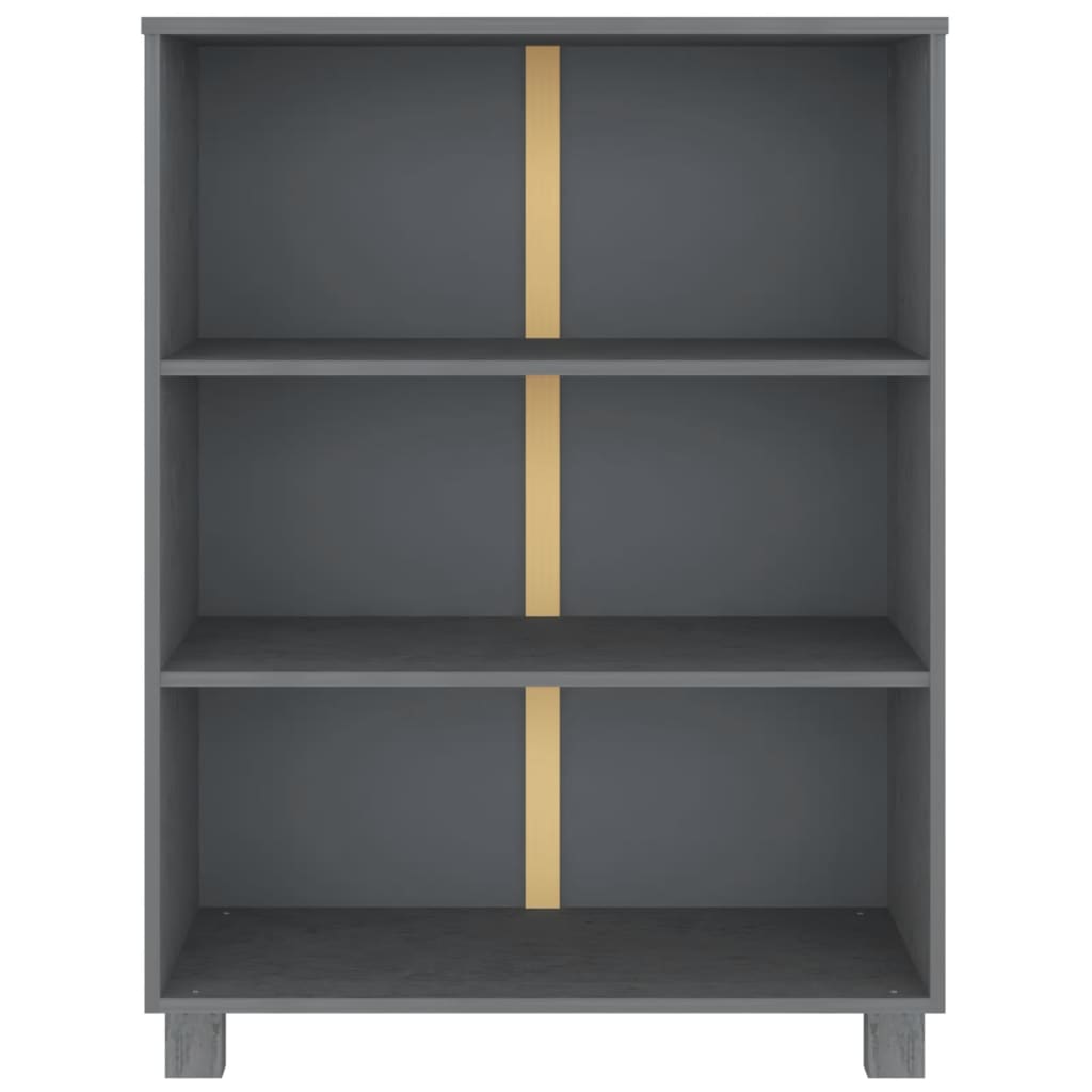 Boekenkast Hamar 85X35X2 Cm Massief Grenenhout Donkergrijs
